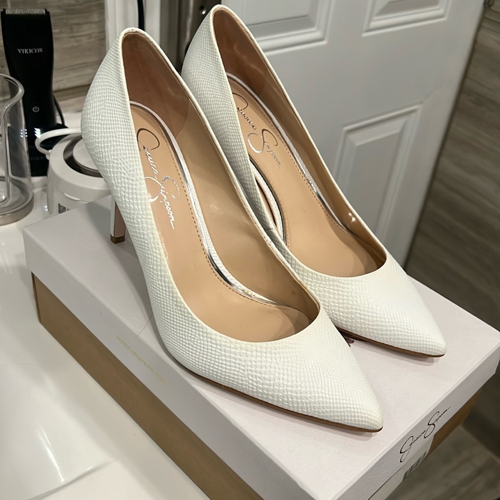 White Jessica Simpson Heels New